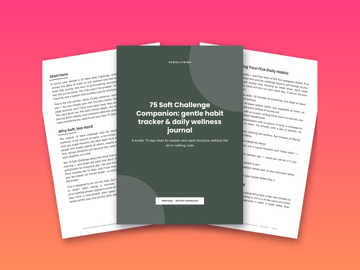 75 Soft Challenge Companion: gentle habit tracker & daily wellness journal