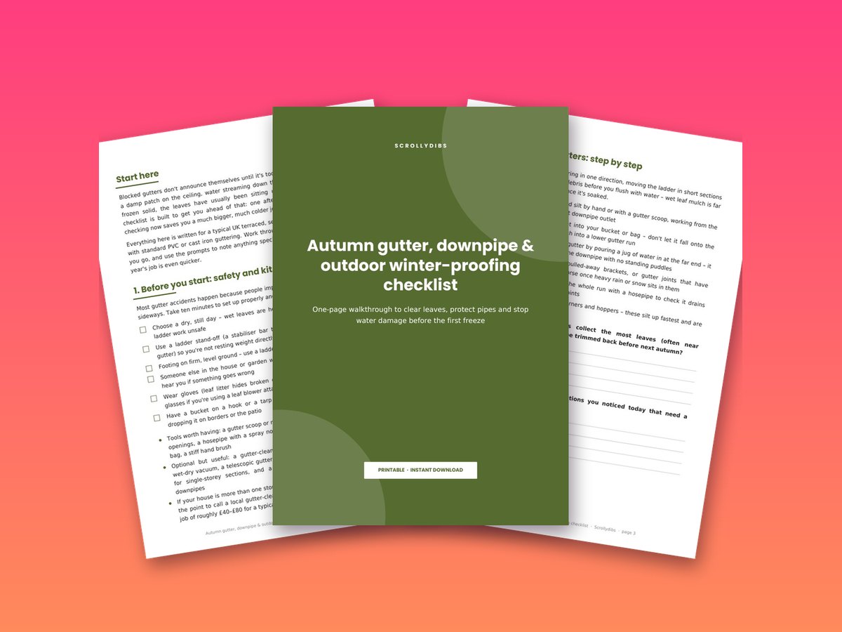 Autumn gutter, downpipe & outdoor winter-proofing checklist