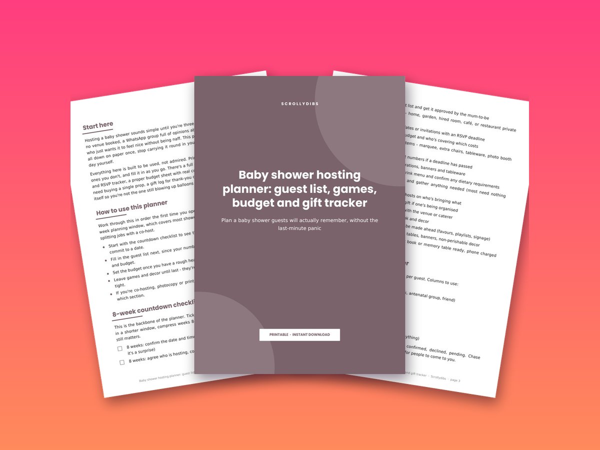 Baby shower hosting planner: guest list, games, budget and gift tracker