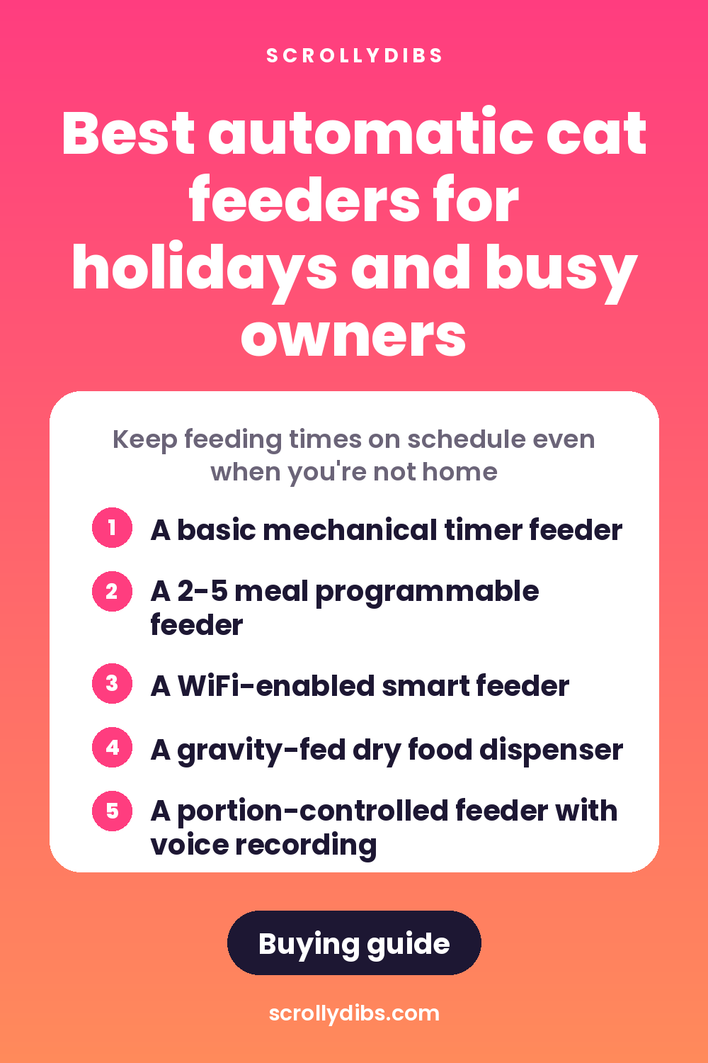 Best automatic cat feeders for holidays and busy owners