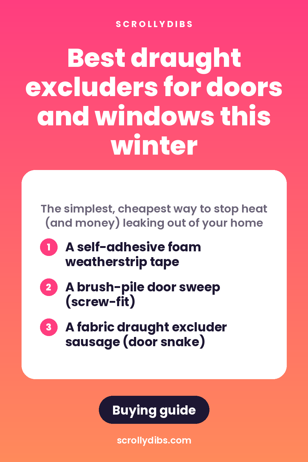 Best draught excluders for doors and windows this winter
