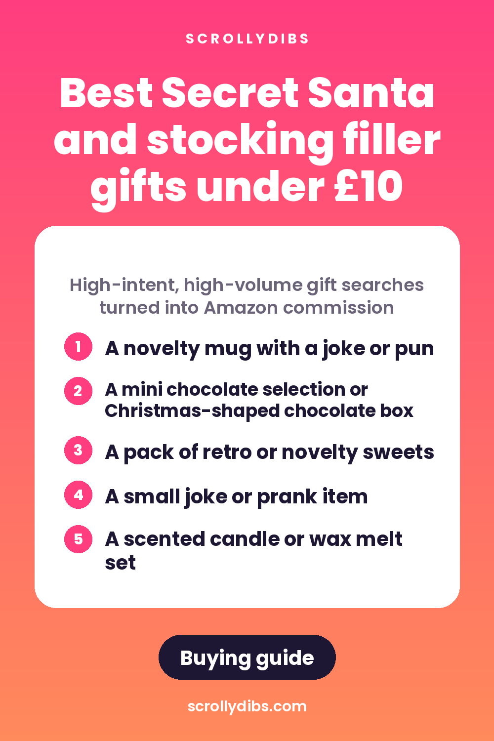 Best Secret Santa and stocking filler gifts under £10