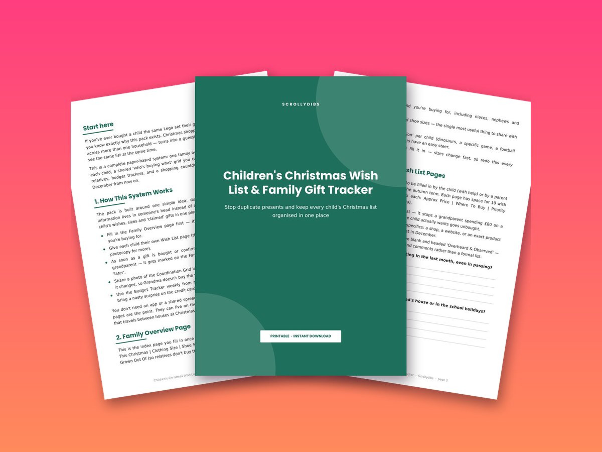 Children's Christmas Wish List & Family Gift Tracker