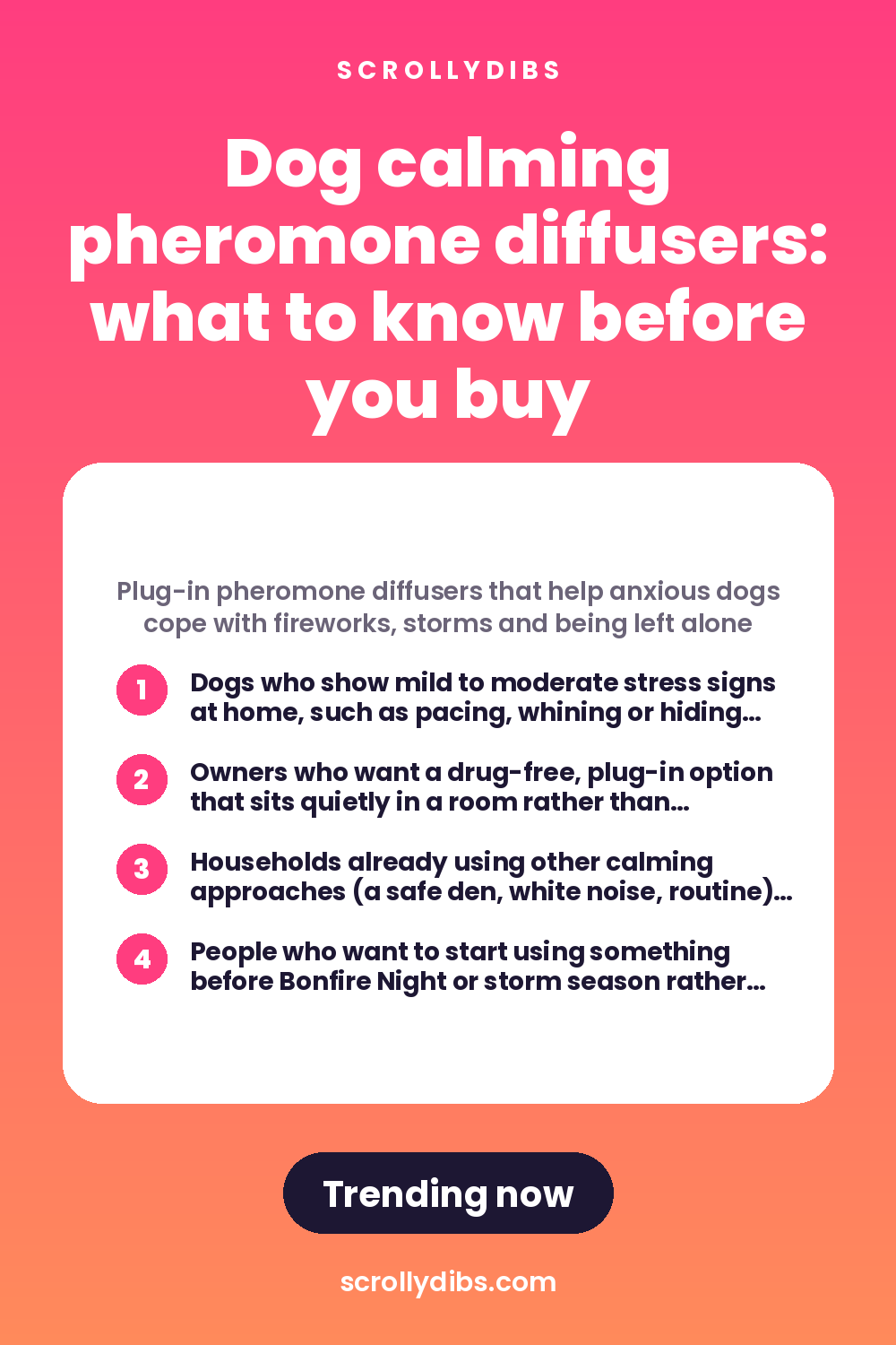 Dog calming pheromone diffusers: what to know before you buy