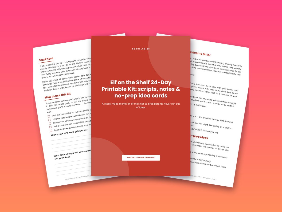 Elf on the Shelf 24-Day Printable Kit: scripts, notes & no-prep idea cards
