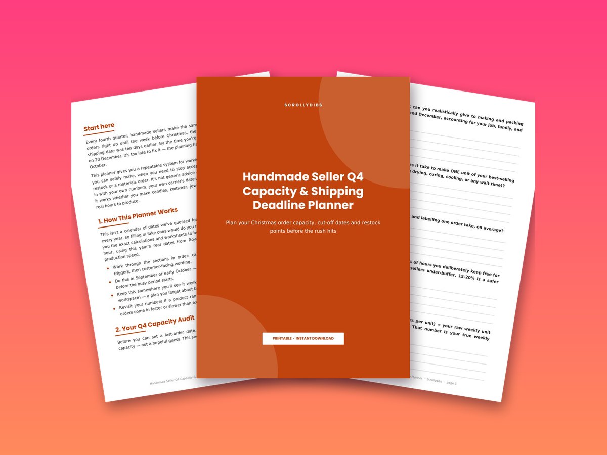 Handmade Seller Q4 Capacity & Shipping Deadline Planner