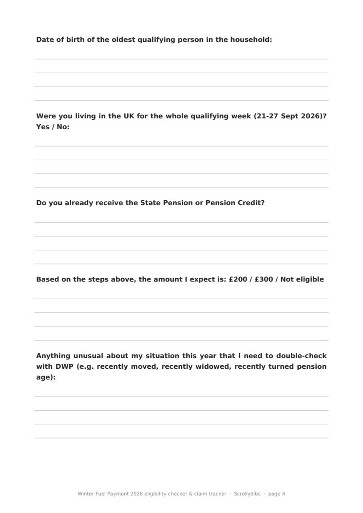 Inside page 3 of Winter Fuel Payment 2026 eligibility checker & claim tracker