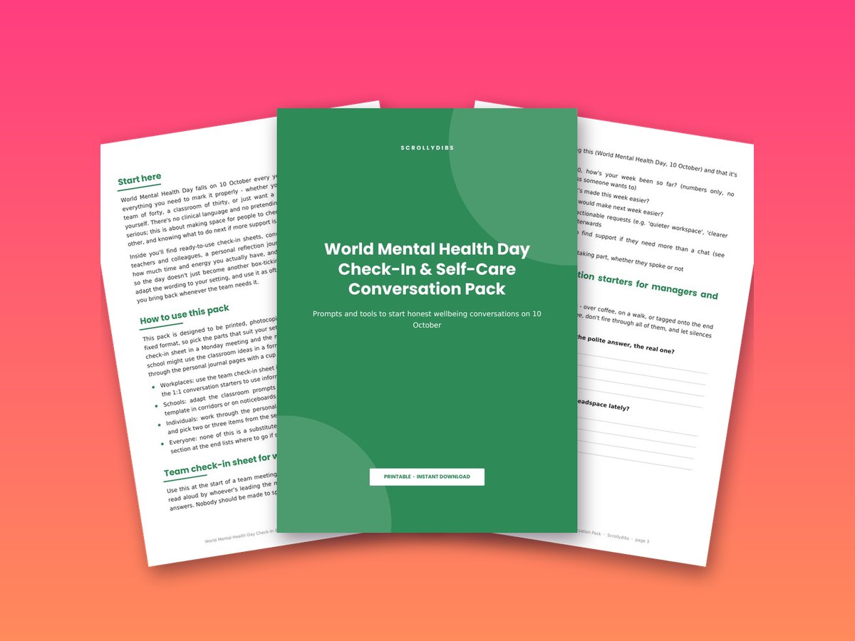 World Mental Health Day Check-In & Self-Care Conversation Pack